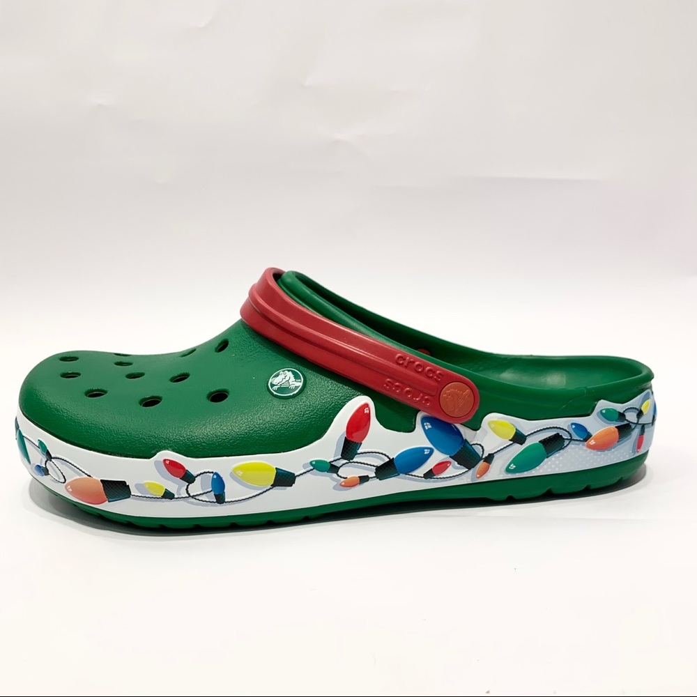 Crocs Men’s Size 11 Green Christmas Light Up Shoes